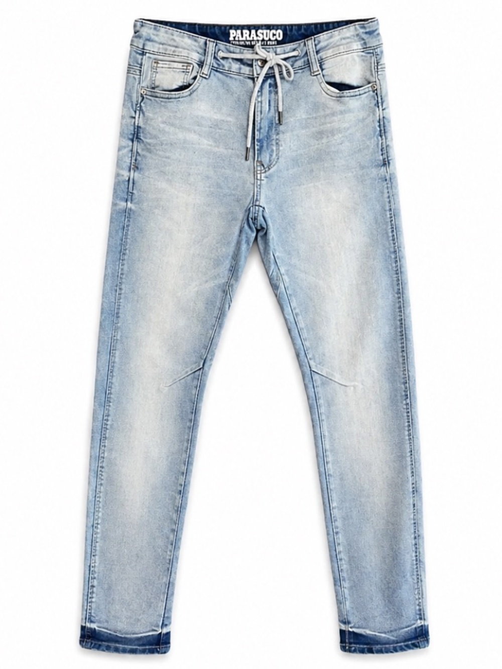 Parasuco Light Wash Slim Jeans Zip Fly & Drawstring Waist – Size 27 EUC